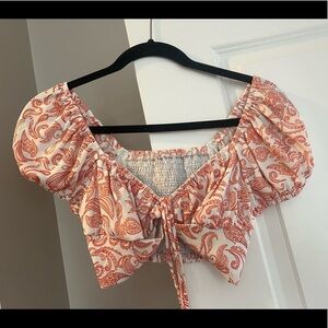 Paisley orange crop top